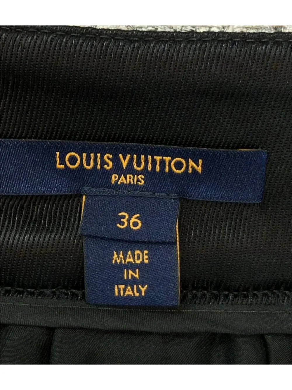 Louis Vuitton Mini Skirt Tweed Logo Zipper Charm 36